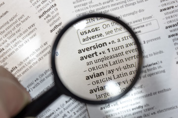 The word of phrase - avert - in a dictionary.