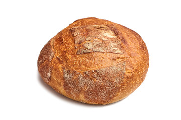 freshly baked bread isolated on white background