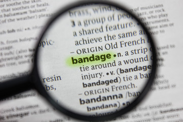 The word or phrase bandage in a dictionary.