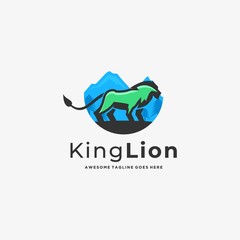 Vector Logo Illustration King Lion Emblem