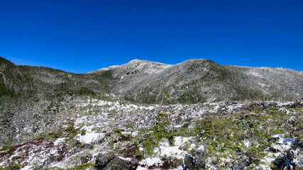 八ヶ岳　雪山　冬　雪　青空　風景　山脈