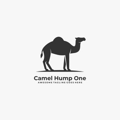 Vector Logo Illustration Camel Hump One Silhouette