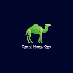 Vector Logo Illustration Camel Hump One Gradient Colorful