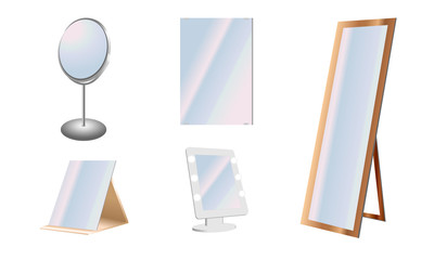 Multiple illustration set of mirror