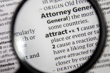 The word or phrase attract in a dictionary.