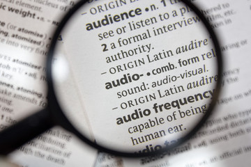The word of phrase - audio - in a dictionary.