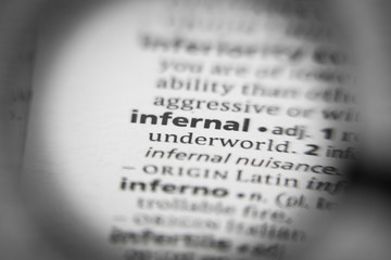 Word or phrase infernal in a dictionary.