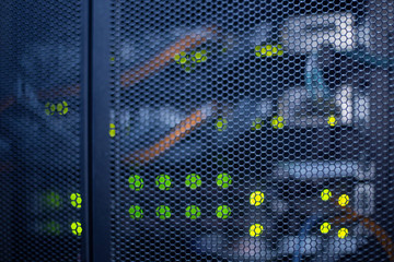 Server Rack. Metall Door. Honeycombs. 