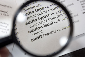 The word of phrase - audio-visual - in a dictionary.