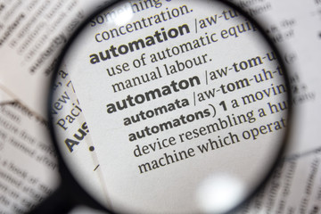 The word of phrase - automaton - in a dictionary.