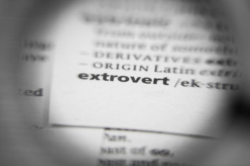 Fototapeta premium Word or phrase extrovert in a dictionary.