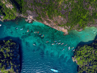 Great aerial view of Phi Phi islands. Thailand.