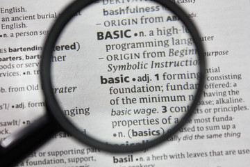 The word or phrase basic in a dictionary.
