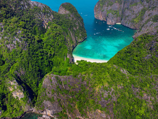 Great aerial view of Phi Phi islands. Thailand.