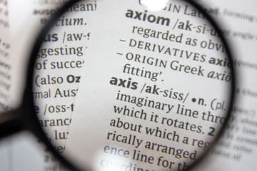 The word of phrase - axis - in a dictionary.