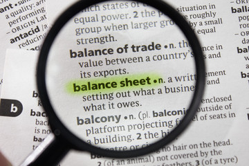 The word or phrase balance sheet in a dictionary.