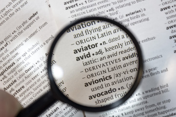 The word of phrase - avid - in a dictionary.