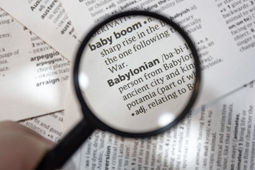 The word of phrase - Babylonian - in a dictionary.