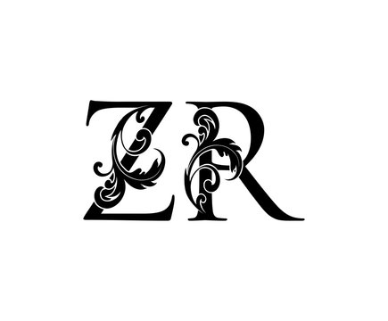 Classy Z, R and ZR Vintage Letter Logo Design