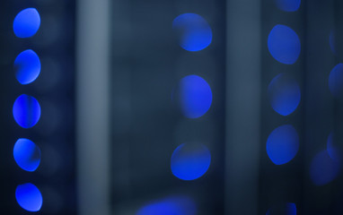 Blurred Blue Server Rack. Data center abstract. 
