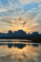 Fototapeta premium skyline at sunset