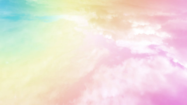 Cloud and sky with a pastel colored background.
