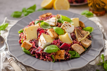 Grilled fish with salad