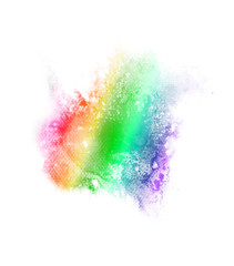 Fototapeta premium Rainbow watercolor technique for Watercolor illustration for background and backdrop. Colors spot techniques on paper to make paint stroke spot stain and paper rough surface. Use for art object.