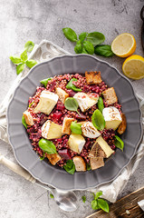 Grilled fish with salad