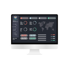 Web Design. Website template for monitor. Elements for monitor and web applications. User Interface UI and User Experience UX content organization. landing page, banner.