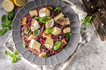 Grilled fish with salad