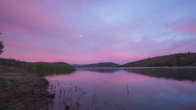 Timelapse of Lake Hennessee in Napa Valley California