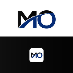 MO Logo Letter Design Template Element