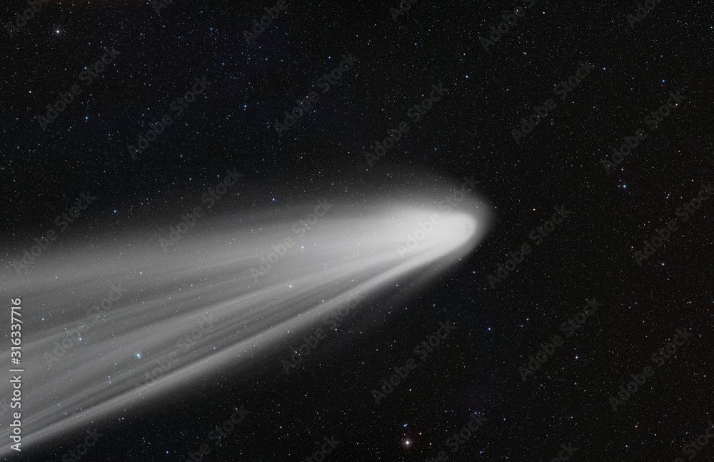 Wall mural comet on the space with lot of star 