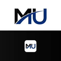 MU Logo Letter Design Template Element
