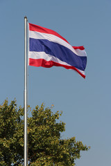 the thai flag in bangkok in thailand 