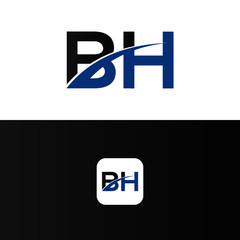 BH Logo Letter Design Template Element