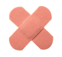 Medical sticking plasters isolated on white. First aid item