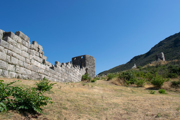 Ruins of the Arcadian gate and walls near ancient Messene(Messini)