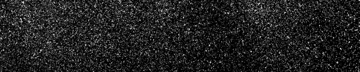 White Grainy Texture On Black. Panoramic Background. Wide Horizontal Long Banner For Site. Dust Overlay. Light Coloured Noise Granules. Snow Vector Elements. Illustration, EPS 10.