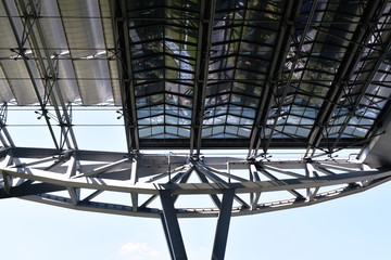 building rooftop decoration with grass at airport