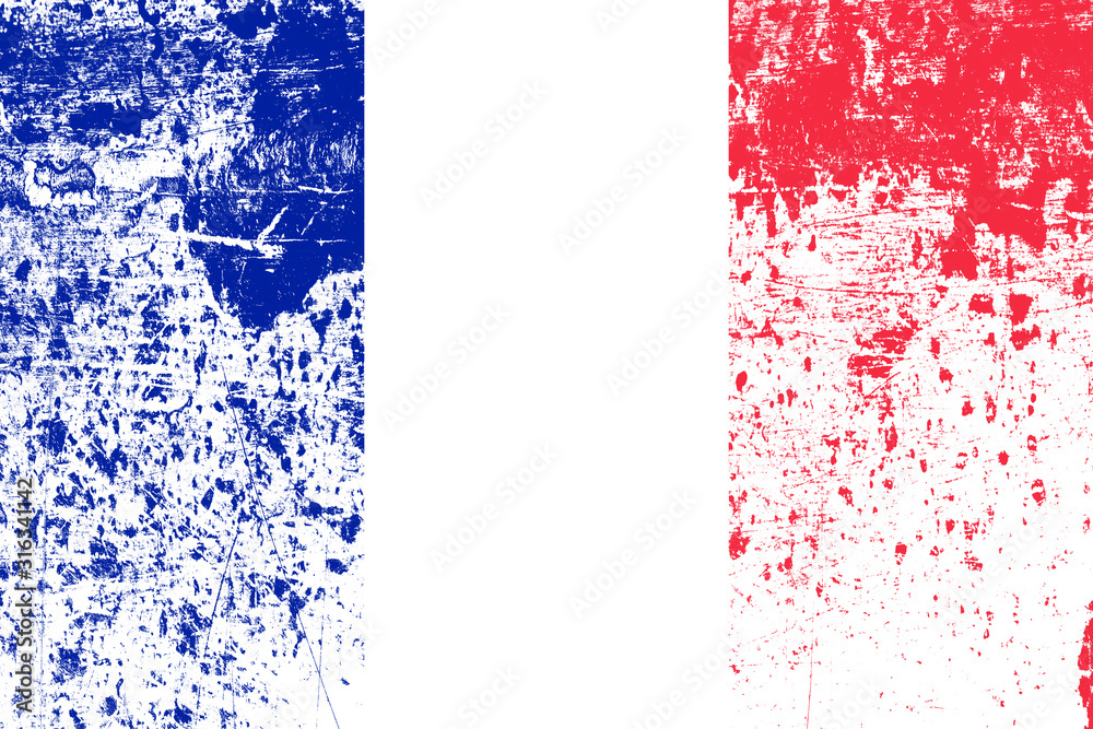 Poster flag of france with texture. template for design