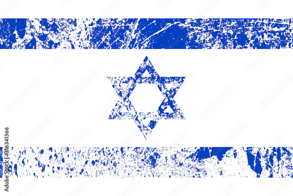 Poster flag of israel with texture. template for design