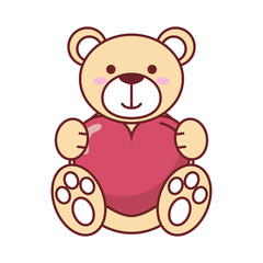 Fototapeta premium happy valentines day bear teddy with heart