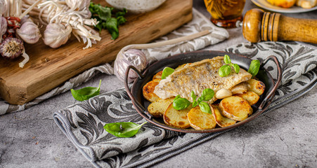 Zander fish grilled