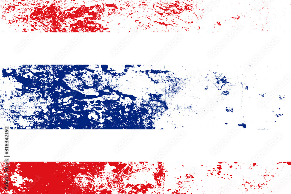 Poster flag of thailand with texture. template for design