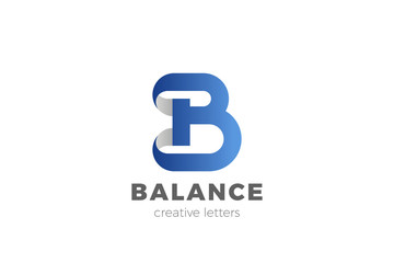 Letter B Logo design vector template Ribbon Font style Typography.