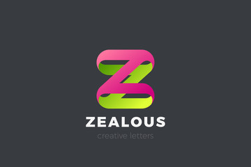 Letter Z Logo design vector template Ribbon Font style Typography.