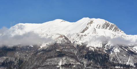Fototapeta na wymiar Il monte Serva,a Belluno,Italia