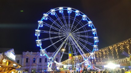 City lights in Oradea, Romania